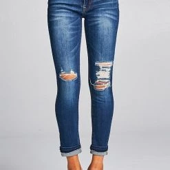 Special A NEW ARRIVALS Daisy Double Cuffed Ankle Skinny Jeans