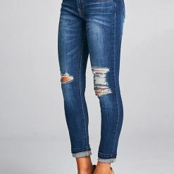 Special A NEW ARRIVALS Daisy Double Cuffed Ankle Skinny Jeans