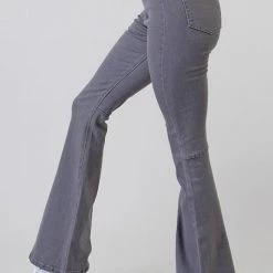 Hashtag NEW ARRIVALS Grey High Waisted Denim Bell Bottom Pants
