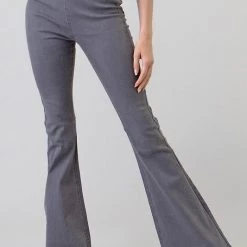 Hashtag NEW ARRIVALS Grey High Waisted Denim Bell Bottom Pants