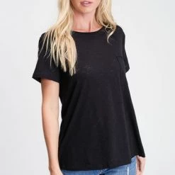 Jolie NEW ARRIVALS Black Crewneck Tee