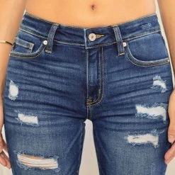 Kan Can NEW ARRIVALS Donna Dark Mid Rise Jeans