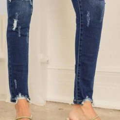 Kan Can NEW ARRIVALS Donna Dark Mid Rise Jeans