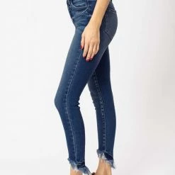 Kan Can NEW ARRIVALS Kirby High Rise Frayed Ankle Jeans