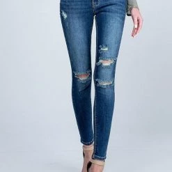 Special A Maci Mid Rise Skinny Distressed Jeans