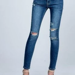 Special A Maci Mid Rise Skinny Distressed Jeans