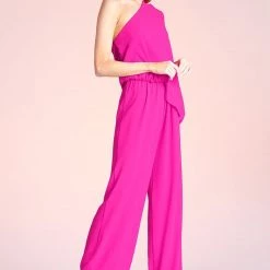 Tyche Fuchsia One Shoulder Jumpsuit