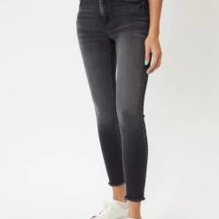 Kancan NEW ARRIVALS Sloan Side Stud Black High Rise Skinny Jeans