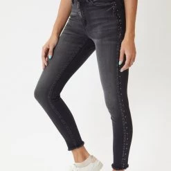 Kancan NEW ARRIVALS Sloan Side Stud Black High Rise Skinny Jeans