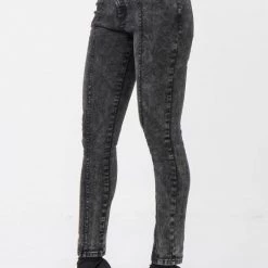 Flying Tomato Avril Black Acid Washed Tapered Leg Jeans NEW ARRIVALS