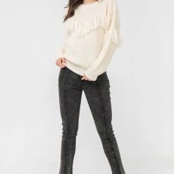 Flying Tomato Avril Black Acid Washed Tapered Leg Jeans NEW ARRIVALS