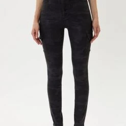 Kan Can Bethany Black Camouflage Print Cargo Skinny Denim NEW ARRIVALS