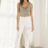 Kan Can NEW ARRIVALS Amelia Slim Straight White Jeans