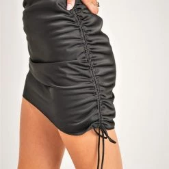 Reset By Jane Black Silky Asymmetrical Ruched Mini Dress NEW ARRIVALS