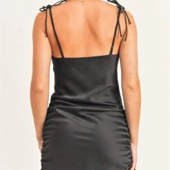 Reset By Jane Black Silky Asymmetrical Ruched Mini Dress NEW ARRIVALS