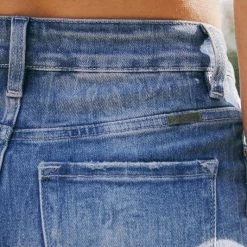 Kan Can NEW ARRIVALS Maria Medium High Rise Hem Shorts