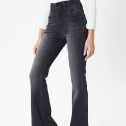 Kan Can Brynlee Black Ultra High Rise Flare Jeans