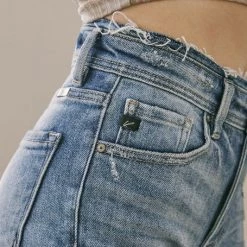 Kan Can Haylee High Rise Frayed Detail Shorts