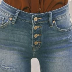 Kan Can Bella Mid Rise Button Up Shorts NEW ARRIVALS