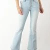 Kan Can Paula Petite Mid Rise Flare Jeans