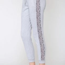 FATE Heather Grey And Animal Print Panel Joggers NEW ARRIVALS