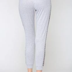 FATE Heather Grey And Animal Print Panel Joggers NEW ARRIVALS