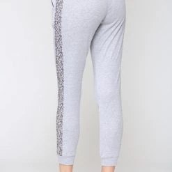 FATE Heather Grey And Animal Print Panel Joggers NEW ARRIVALS