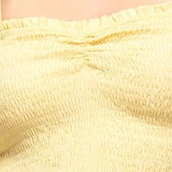 She And Sky Pale Yellow Woven Cami Smocked Top NEW ARRIVALS