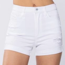 Sneak Peek London White High Rise Woven Shorts