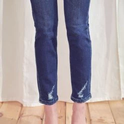 Kan Can Demi Dark Denim High Rise Slim Straight Jeans NEW ARRIVALS