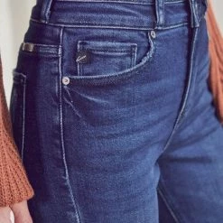 Kan Can Demi Dark Denim High Rise Slim Straight Jeans NEW ARRIVALS