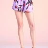 Tyche Havana Lavender Ruffle Waist Elastic Shorts