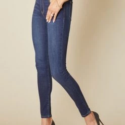 Kan Can NEW ARRIVALS Selena Dark Wash High Rise Skinny Jeans
