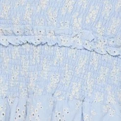 Bighit Fashion NEW ARRIVALS Powder Blue Eyelet Smoked Mini Skirt