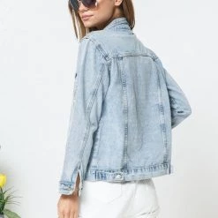 Blue B Rhinestone Star Detail Denim Jacket NEW ARRIVALS