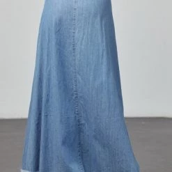 Poison Mushroom Maria Medium Wash Slitted Maxi Skirt NEW ARRIVALS