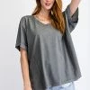 Easel Ash Colored Loose Fit Top NEW ARRIVALS