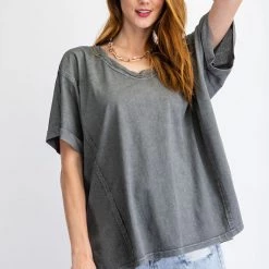 Easel Ash Colored Loose Fit Top NEW ARRIVALS