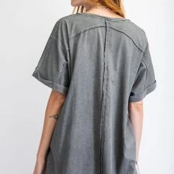 Easel Ash Colored Loose Fit Top NEW ARRIVALS