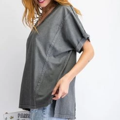 Easel Ash Colored Loose Fit Top NEW ARRIVALS