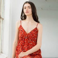 THML Red Leopard Print Mini Dress NEW ARRIVALS