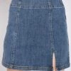 Emory Park NEW ARRIVALS Side Slit Denim Mini Skirt