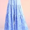 Tyche Blue Pixie Dust Satin Tiered Pants
