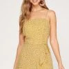 She And Sky Mustard Colored Cami Romper With Wrap Shorts