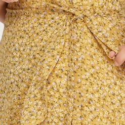 She And Sky Mustard Colored Cami Romper With Wrap Shorts