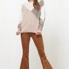Newbury Kustom NEW ARRIVALS Dark Camel Colored Wide Leg Stretch Pants