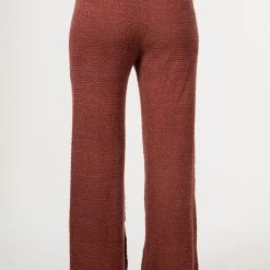 Very J Red Bean Colored Waffle Sweater Pants NEW ARRIVALS
