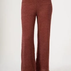 Very J Red Bean Colored Waffle Sweater Pants NEW ARRIVALS
