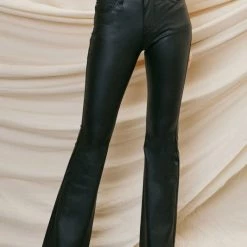 Kan Can Brooklyn Black Mid Rise Flare Pants