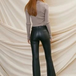 Kan Can Brooklyn Black Mid Rise Flare Pants